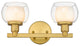Innovations 330-2W-SG-CLW Cairo 2 Light 15" Vanity Light, Satin Gold