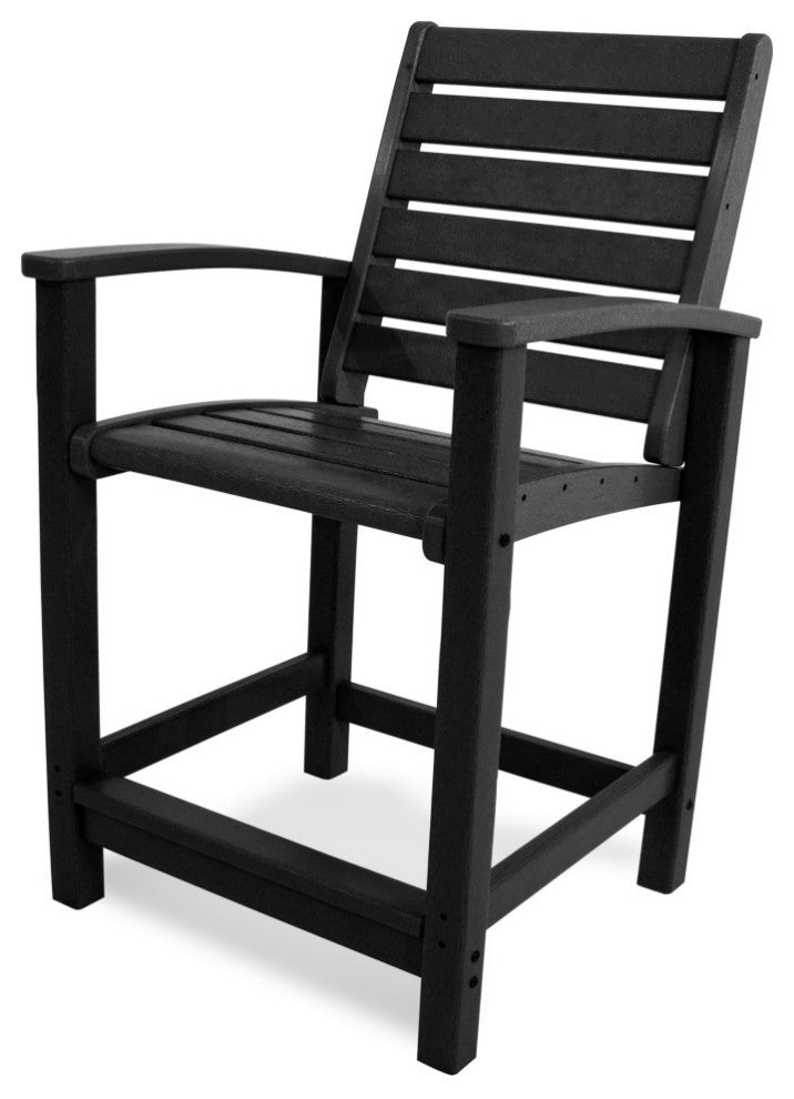 Polywood Signature Counter Chair, Black