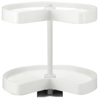Polymer Kidney 2-Shelf Lazy Susan for Corner Wall Cabinet, White