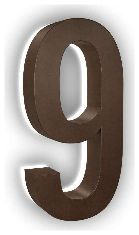 Address Numbers, 7-in. Durable ABS-Polymer, Bronze, 9