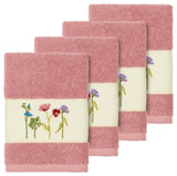 Serenity 4-Piece Embellished Washcloth Set, Tea Rose