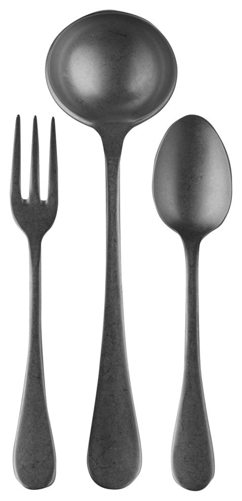 Vintage Serving Set 3-Piece Set, Black Gold