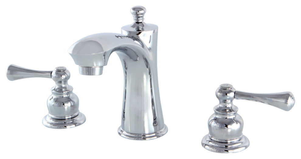 Kingston Brass Widespread Bathroom Faucet With Retail Pop-Up, Polished Chrome