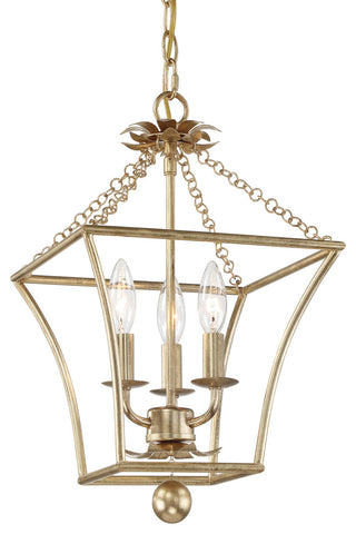Broche 3-Light Antique Gold Lantern