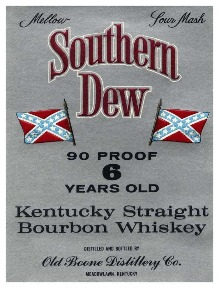 "Southern Dew Kentucky Straight Bourbon Whiskey" Paper Art, 32"x42"