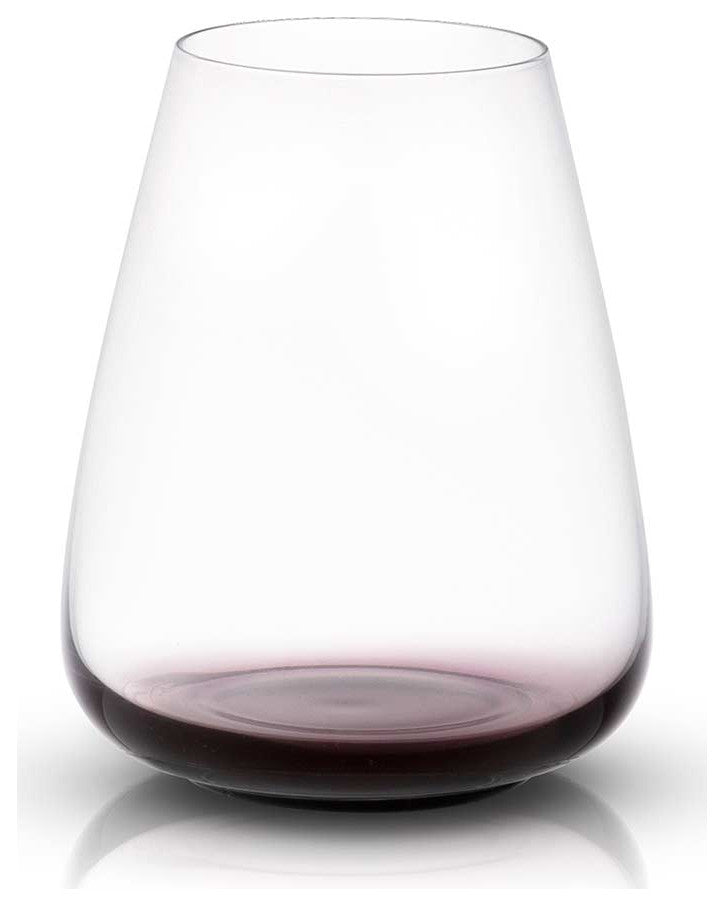 Black Swan Crystal Stemless White Wine Glasses 23.1 oz, Set of 4