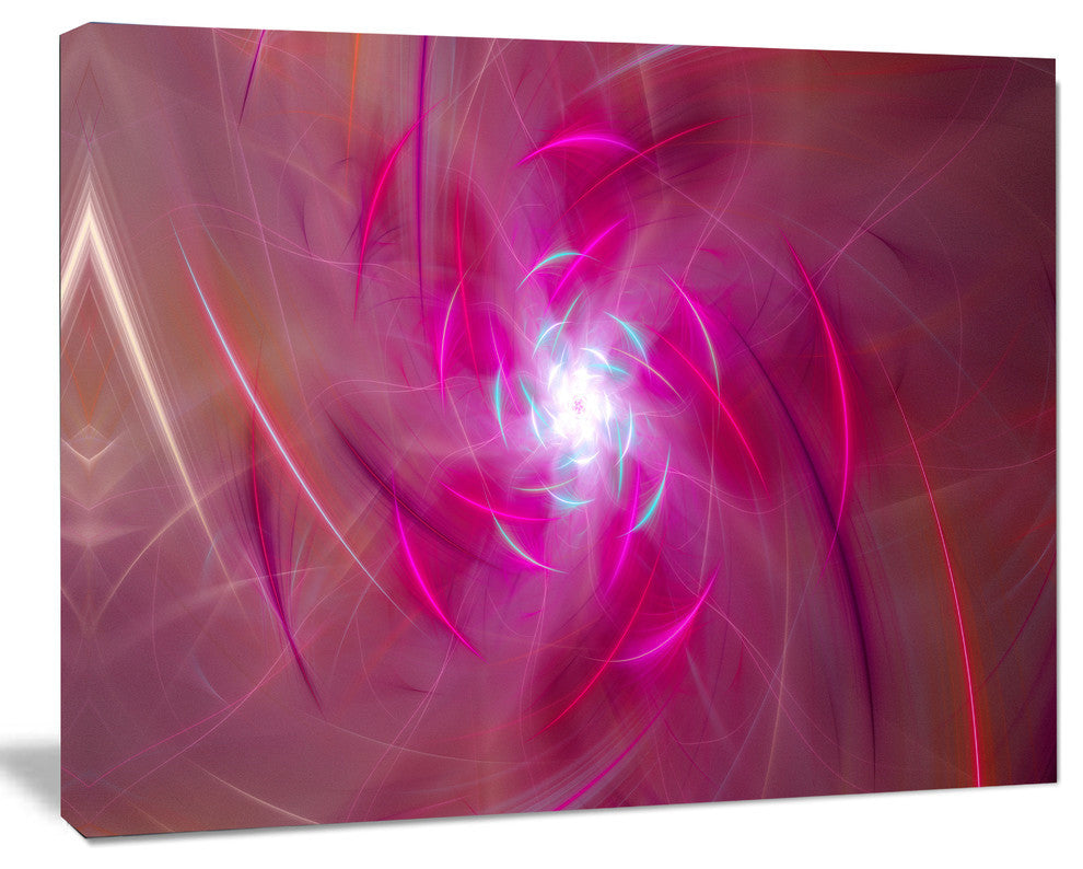 Pink Fractal Whirlpool Design, Abstract Wall Art Canvas, 40x30