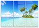 "Corals Island Under Blue Sky" Metal Wall Art, 3 Panels, 36"x28"