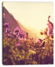 Mountain Pasture with Purple Flowers, Floral Canvas Art Print, 12"x20"