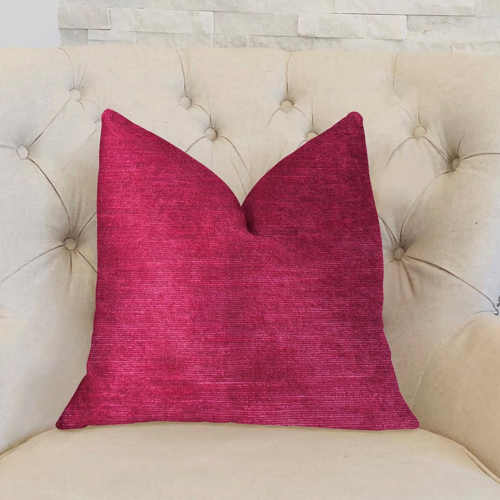 Lady Fuschia Pink Luxury Throw Pillow, 20"x20"