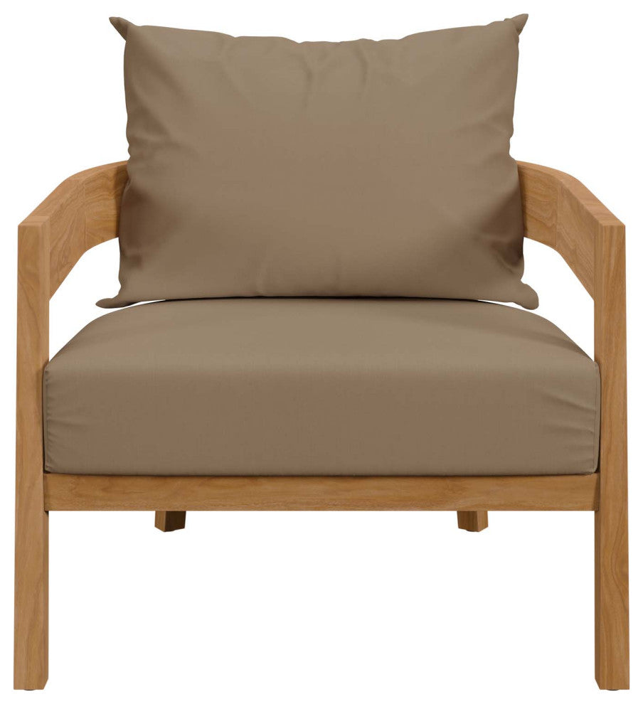 Brisbane 3-Piece Teak Wood Outdoor Patio Outdoor Patio Set, Natural Light Brown
