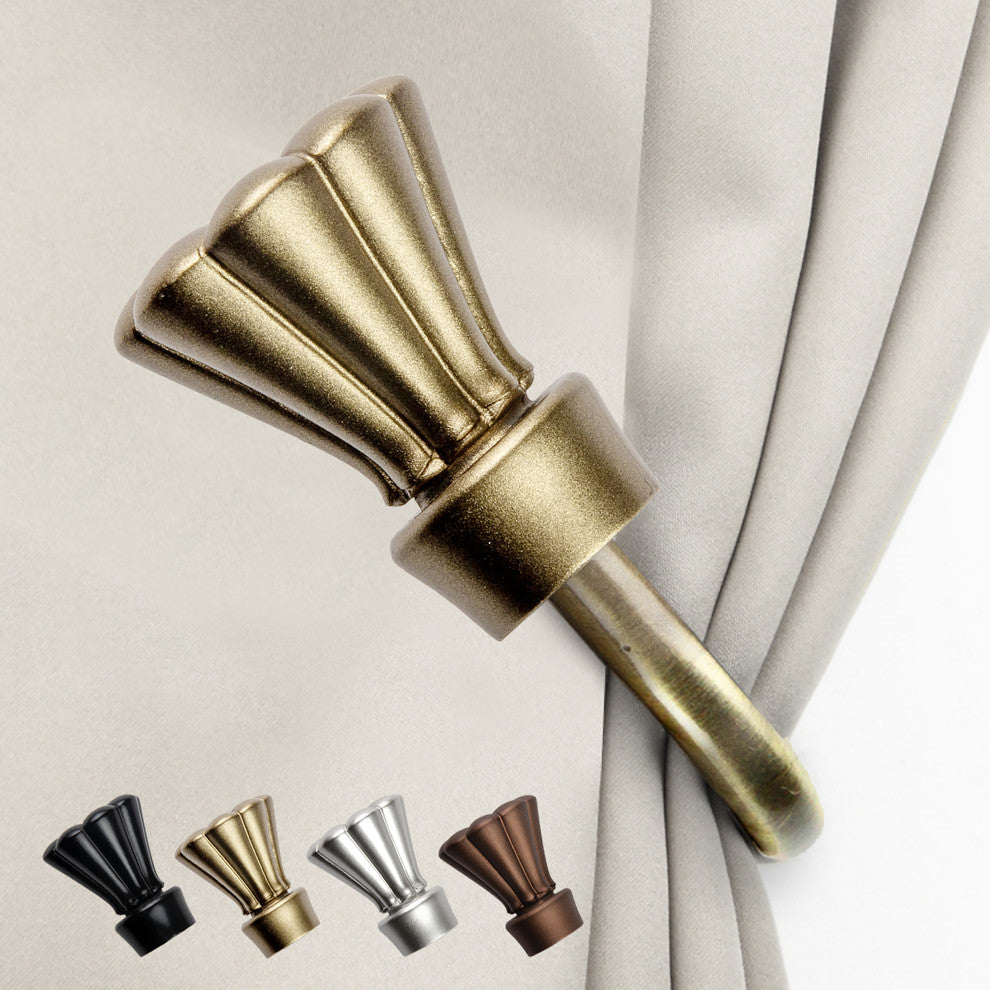 Pasha Curtain Holdback Pair, Antique Brass