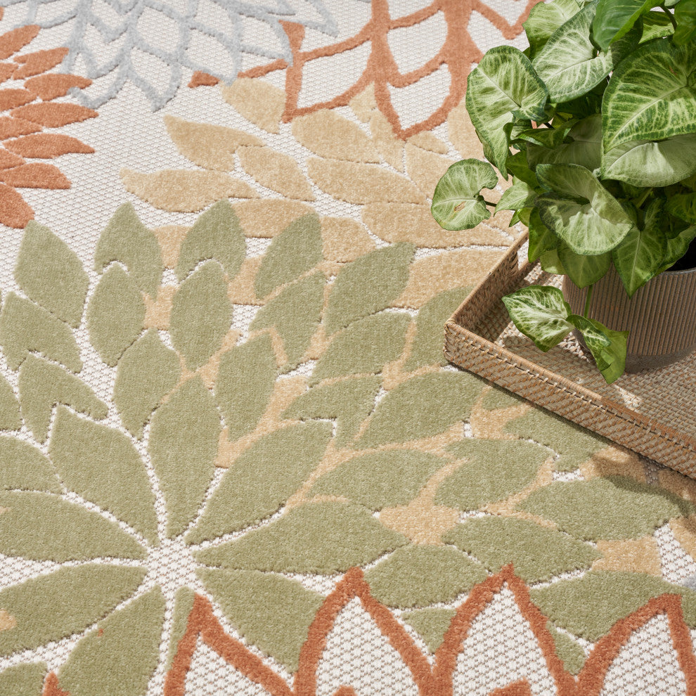 Nourison Aloha 9' x 12' Ivory Multicolor Outdoor Area Rug