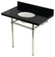 KVPK3630KB6 36" Black Granite Console Sink with Brass Legs