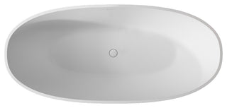 Stone Resin Solid Surface Freestanding Bathtub, White, 65"