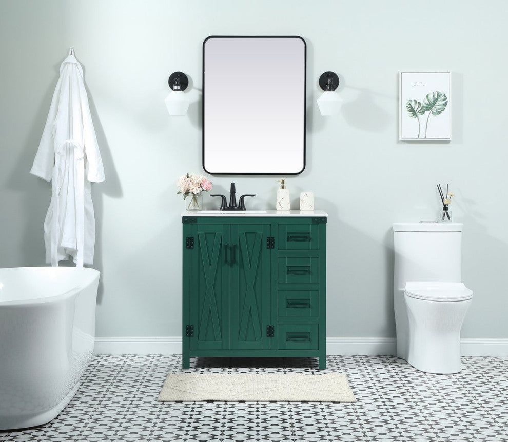 Home Living 19" Farmhouse Green-Light Bathroom Vanity