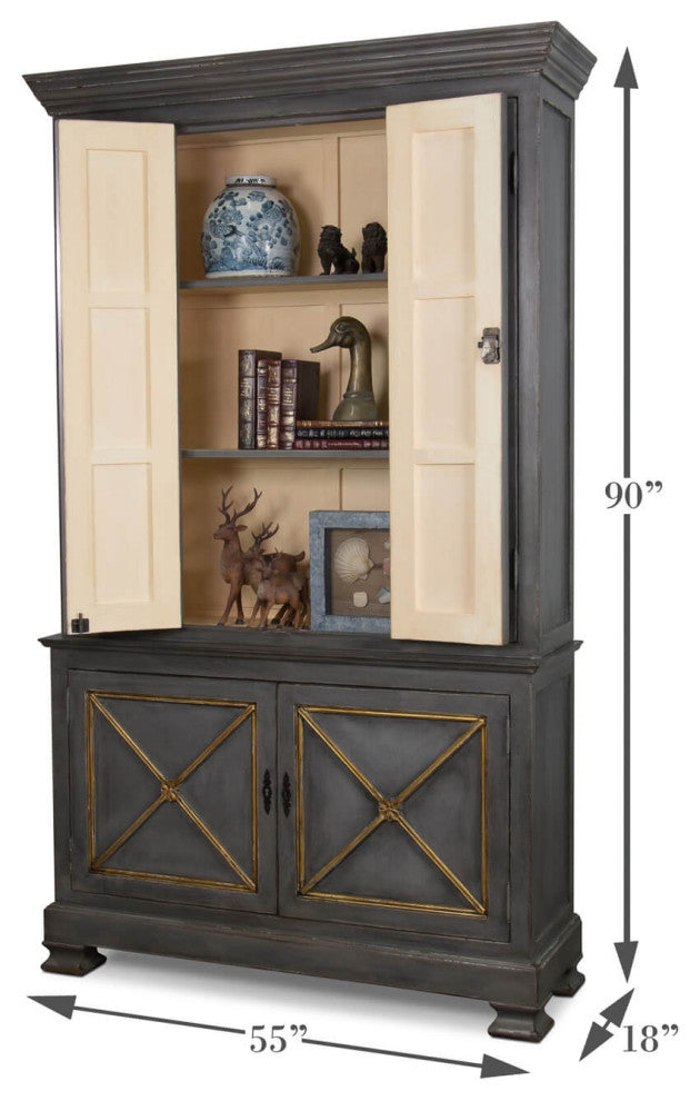 Provincial Painted Tall Bookcase - Grey