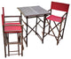 Director High Square 3-Piece Table Set, Red, Espresso