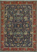 Super Vintage Distressed Norene Navy/Red Rug, 8'0 x 11'3