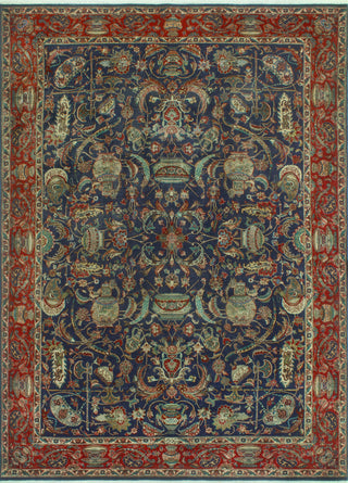 Super Vintage Distressed Norene Navy/Red Rug, 8'0 x 11'3