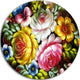 Digital Flower Bouquet, Floral Digital Art Disc Metal Wall Art, 38"