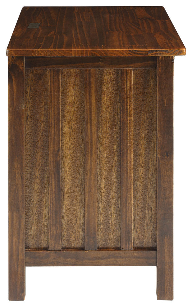 Vanderbilt Night Stand End Table With 4 Usb Ports, Warm Brown