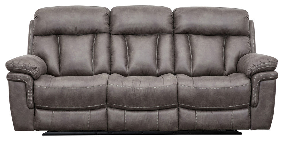 Estelle Power Reclining 2 Piece Sofa and Recliner Set, Gunmetal Fabric