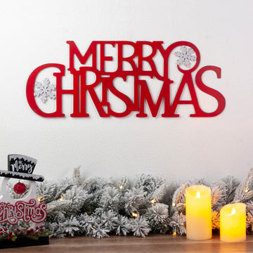 24"L Metal Merry Christmas Wall Decor