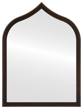 Vienne Framed Vanity Mirror, Teardrop Cathedral, 24.4"x32.4", Rubbed Bronze