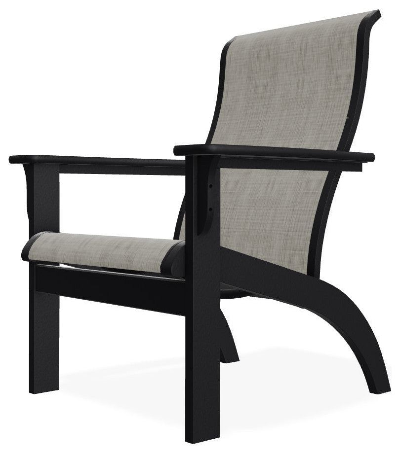 Adirondack Sling Outdoor Adirondack Armchair, Smoke/Black