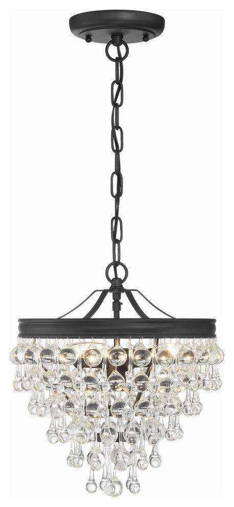 CRYSTORAMA Calypso 3 Light Matte Black Mini Chandelier