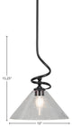 Capri 1-Light Mini Pendant with Hang Straight Swivel, Matte Black/Clear Bubble