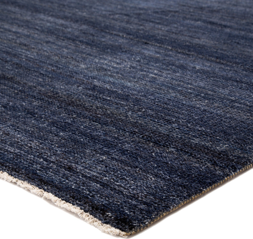 Jaipur Living Origin Knotted Solid Area Rug, Dark Blue, 3'x12'