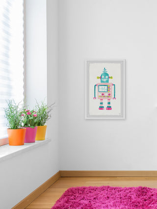 "Girly Robot" Framed Painting Print, 20"x30"
