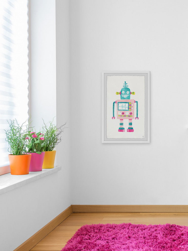 "Girly Robot" Framed Painting Print, 20"x30"