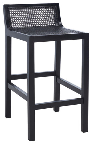 Safavieh Saito Lowback Cane Center Stool, Black