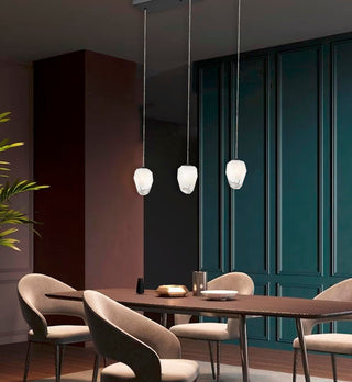 L20'' Black Frame Island Light With White Glass Hanging Pendants