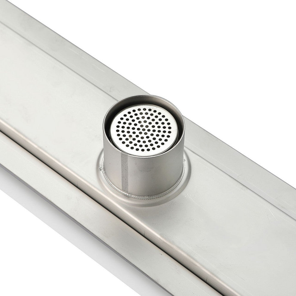 Kube Linear Drain With Pixel Grate, 48''