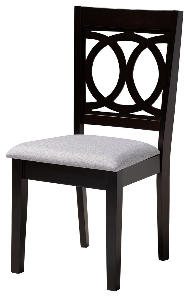 Erica 5-Piece Dining Set, Gray/Dark Brown