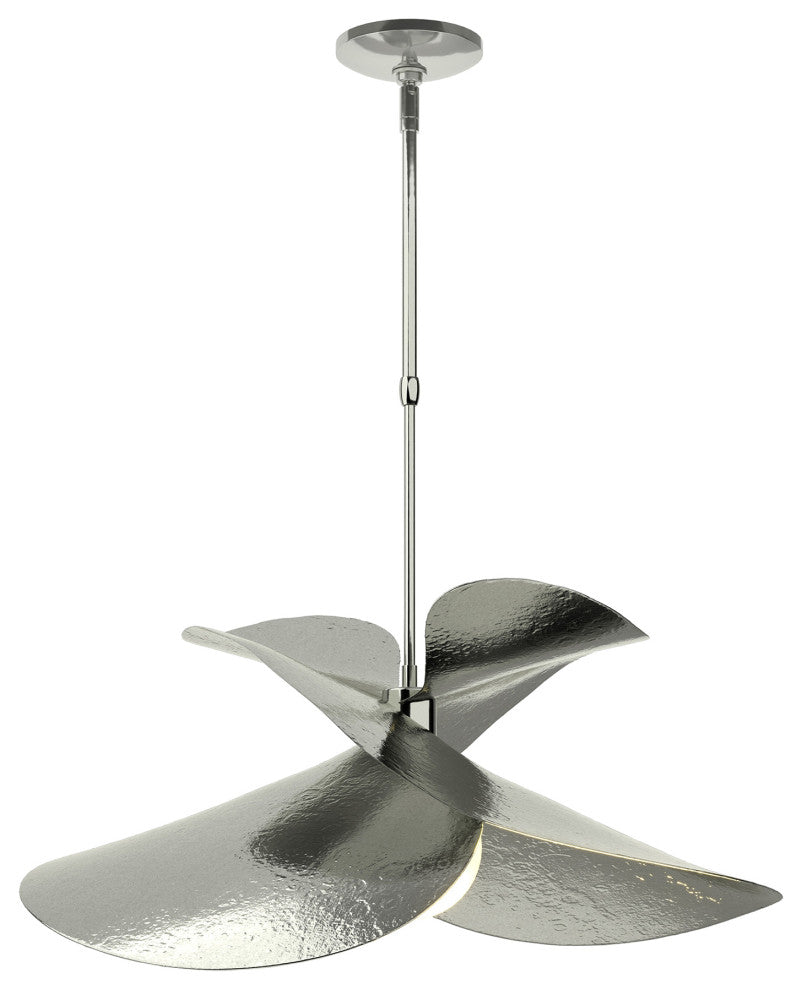 Hibiscus Large Pendant, Sterling Finish, Standard Overall Height