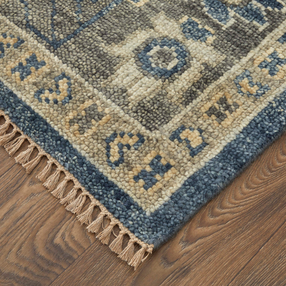 Foxboro R6954 Traditional/Classic Runner, Blue/Gray, 2'6"x14'