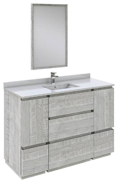 Formosa 48" Ash Single Sink Modern Bathroom Vanity Set, Faucet Fft9151ch