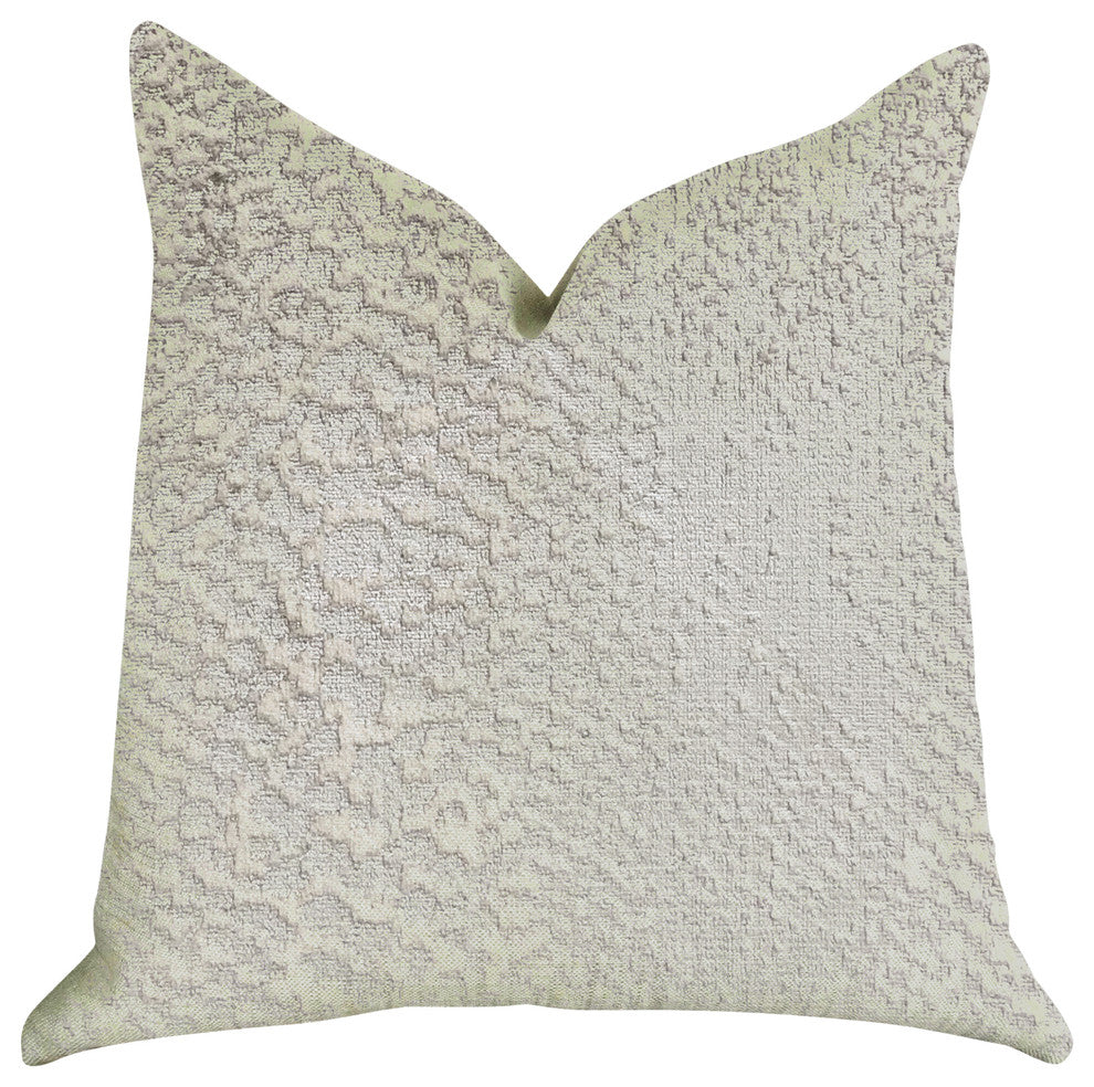 Mystical Iceberg Throw Pillow in White and Silver Tones, 24"x24"