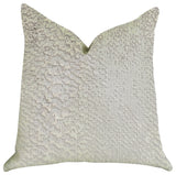 Mystical Iceberg Throw Pillow in White and Silver Tones, 24"x24"