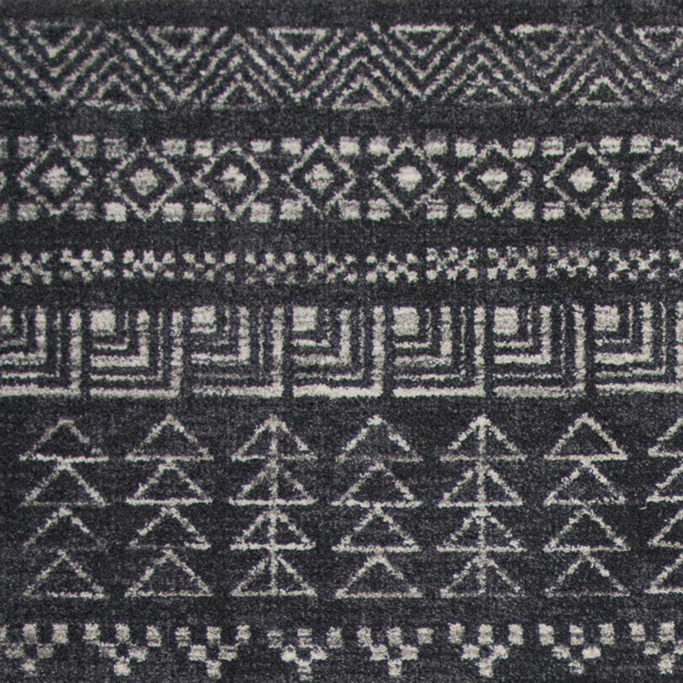 HomeRoots 7' x 11' Polypropylene Charcoal Area Rug