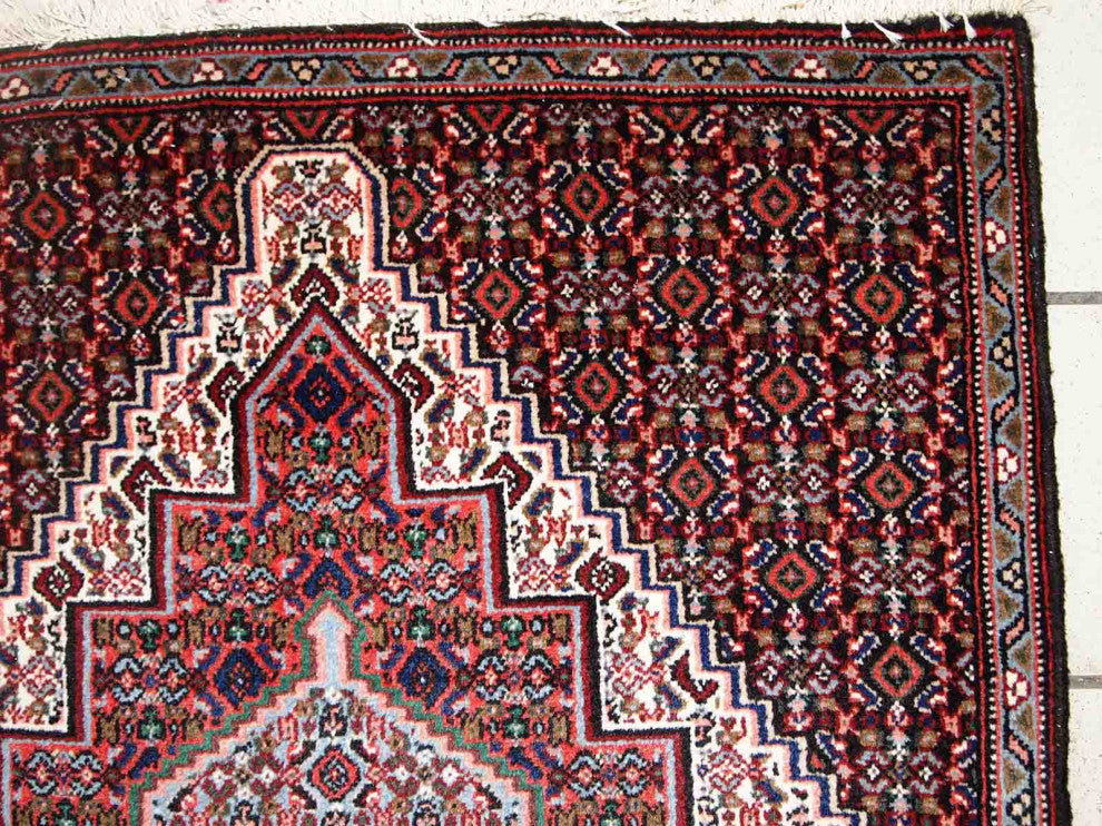 Handmade Vintage Persian Nain Rug, 2.5'x3.3', 76cmx100cm 1970s