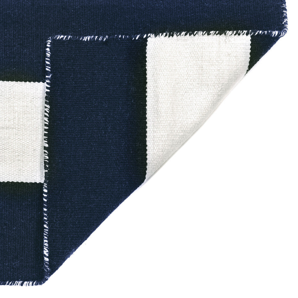 Sorrento Rugby Stripe Indoor/Outdoor Rug, Navy, 8' Square