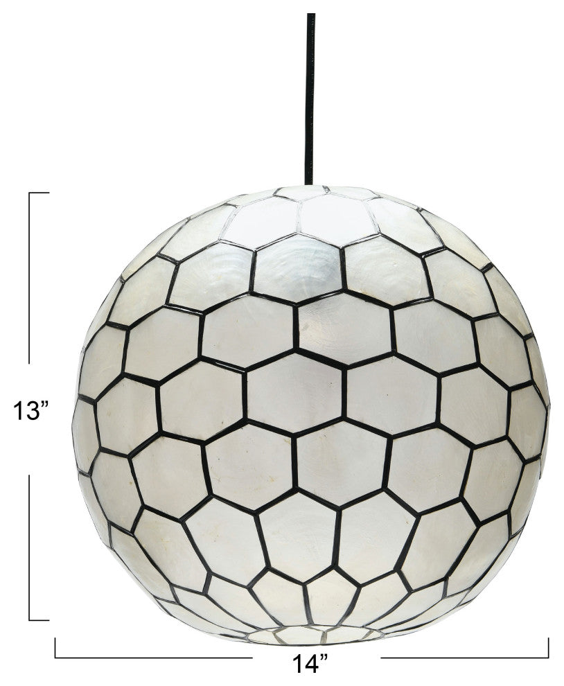 Capiz Honeycomb Ceiling Light, Medium