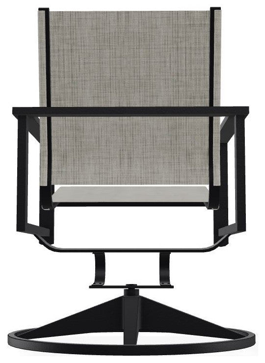 Tribeca Sling Outdoor Swivel Rocker, Smoke/Black