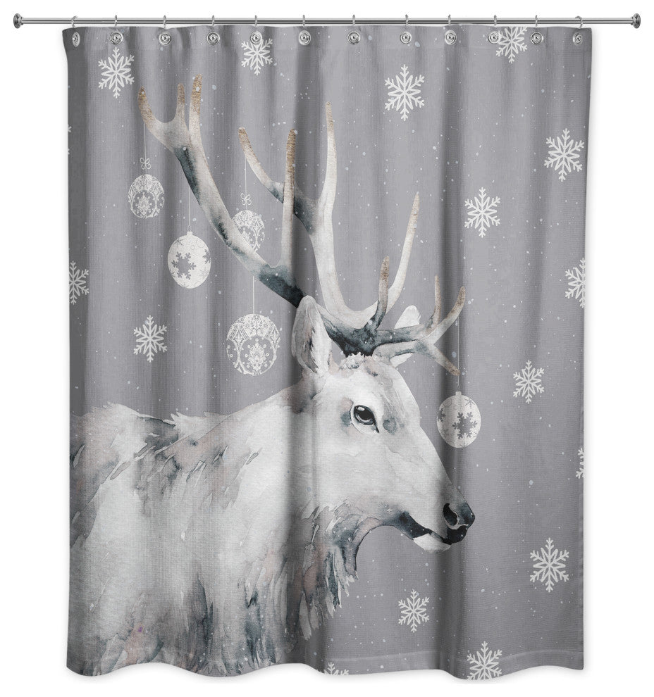 Christmas Reindeer 71x74 Shower Curtain